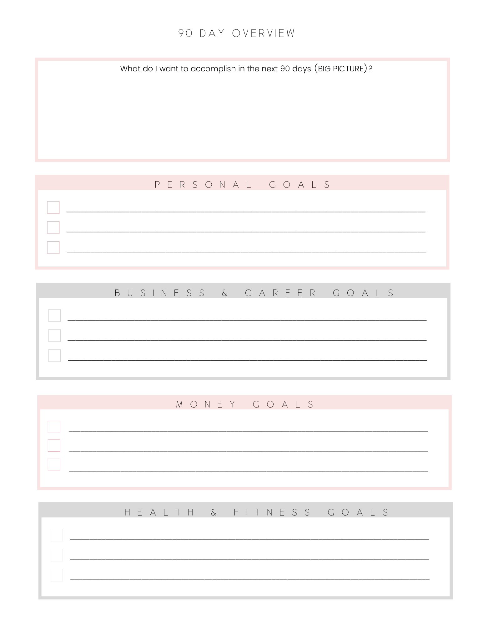 90 Day Planner ( Printable )